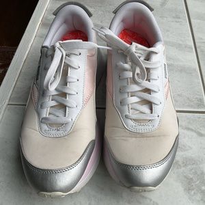 Cream pink silver and aqua Puma gym shoes